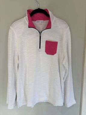 Talbots Striped Collar Pullover Nautical Preppy Lightweight Costal size Lp
